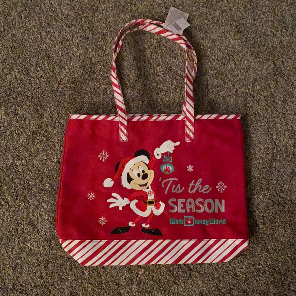 Disney World Canvas Tote Bag Holiday Mickey